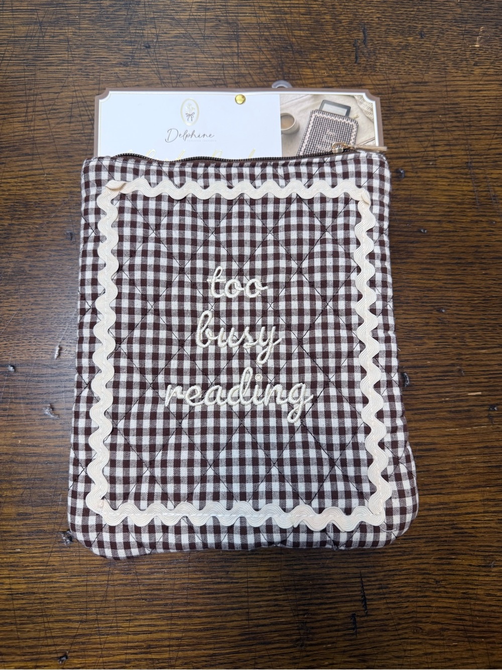 Delphine E-Reader "Too Busy Reading" Pouch | NWT